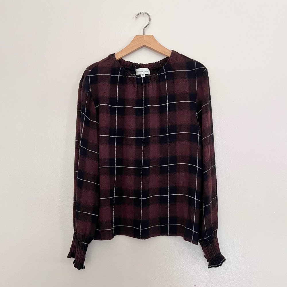 Cloth & Stone Plaid Top